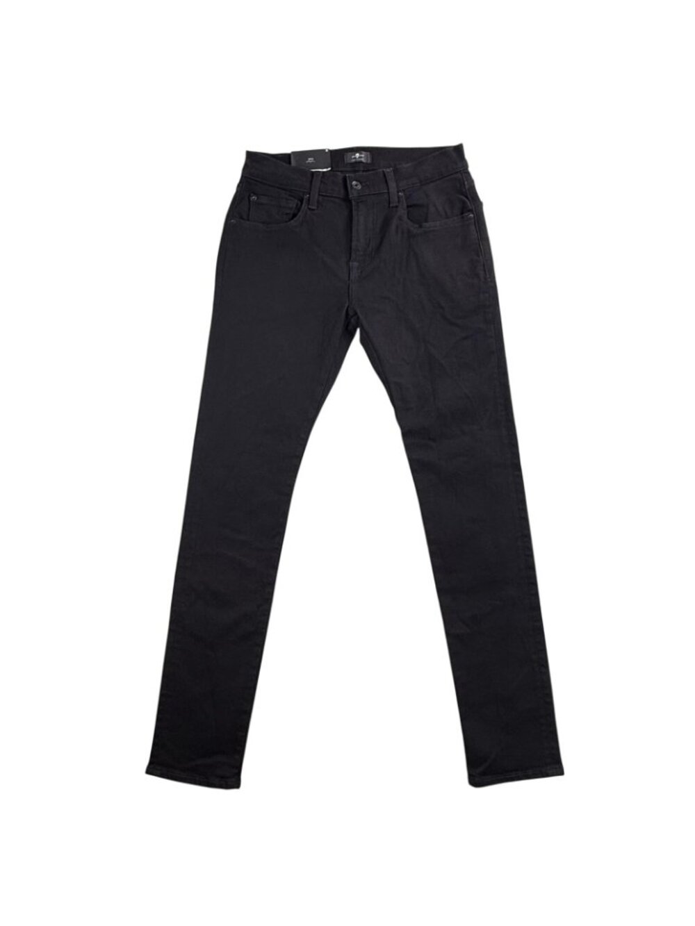 7 For All Mankind Paxtyn Jeans Mens 32x33 Black Skinny Stretch Dark Wash Denim - Picture 2 of 16